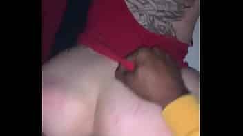Fucking my tatted wife while her man downstairs s.